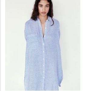 Zara Oversized Ling Linen Shirt